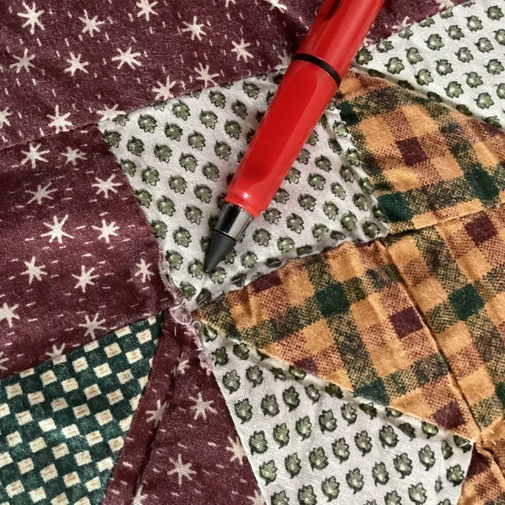 Handmade Patchwork Star Quilt Full Queen 86x96 Rustic Plaid Multi Color Vintage
